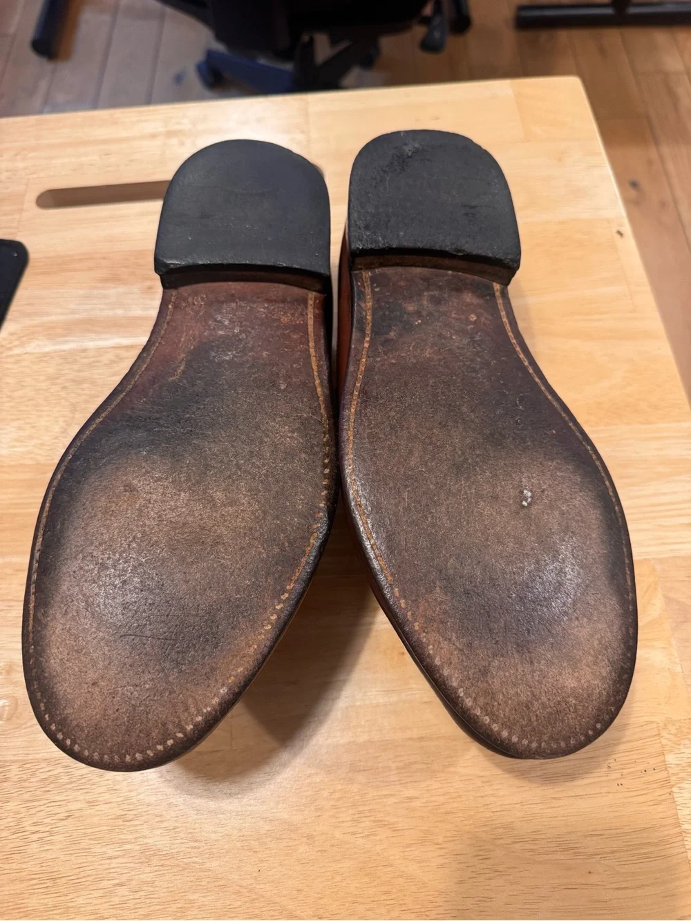SAS Congac Leather Penny Loafers Men’s 10W Made
